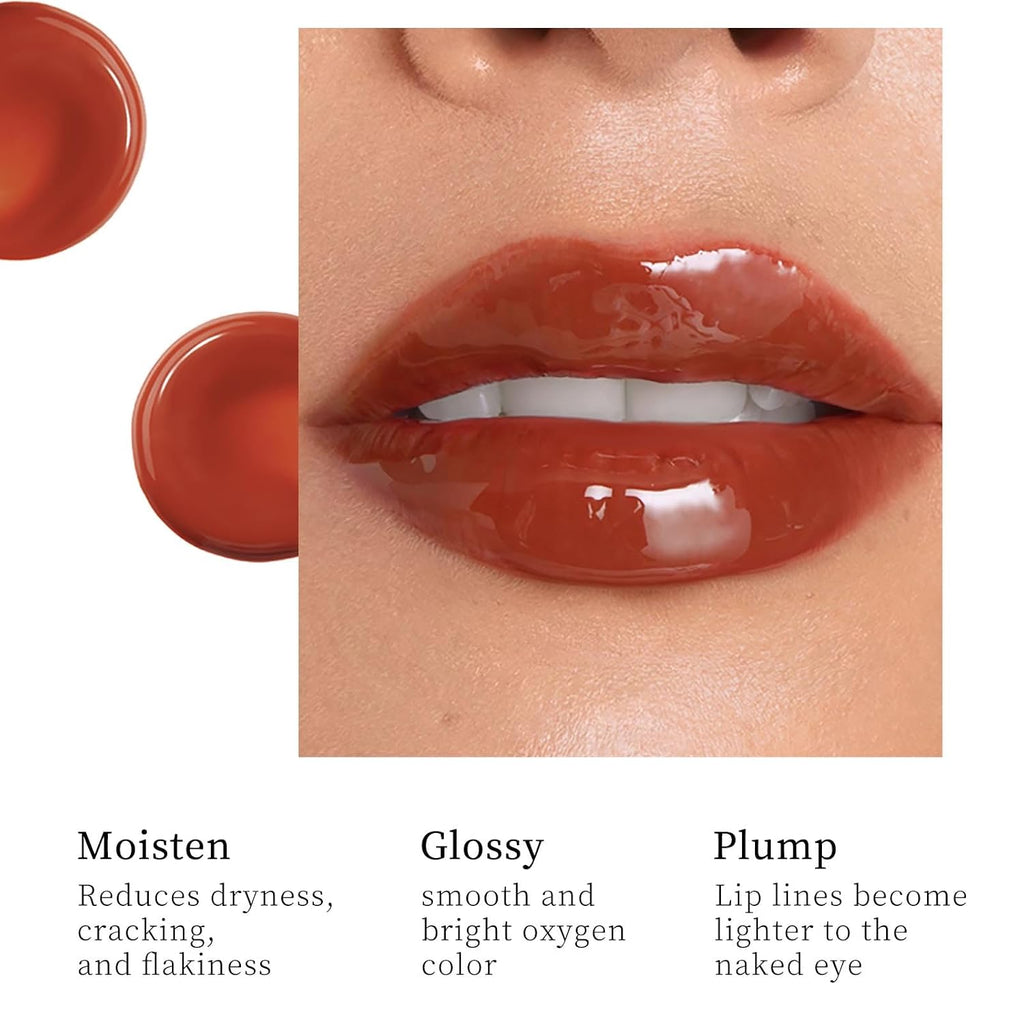 5Pcs Peptide Hydrating Lip Gloss Set,Lip Plumping Glossy Lip Balm,Instant Shine Natural Jelly Lip Gloss for Women