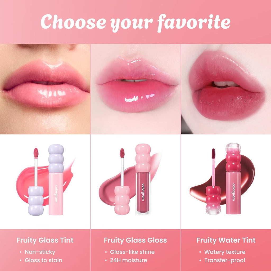Fruity Glass Tint 07 Shy Guava | Korean Long Lasting & Waterproof Lip Stain| Glossy Lip Gloss with Lovely Soft Pink Shade | Buildable, Blendable, Moisturizing, Non-Sticky | 0.11 Oz