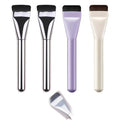 2Pcs Ultra Thin Blade Foundation Make-Up Makeup Brushes Thick Square Flawless Foundation Make-Up Makeup Brushes, Advanced Korean Mixed Face Cream Makeup Brushes (Metal, Purple, White)