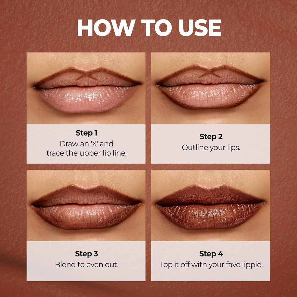 Lip Liner - Smooth & Blendable Soft Matte Lip Contour Pencil for Shaping & Overlining Lips | Waterproof Formula, Oil-Cleanse Off, Long-Lasting Wear | #03 Hazelnut Latte (Warm Soft Brown)