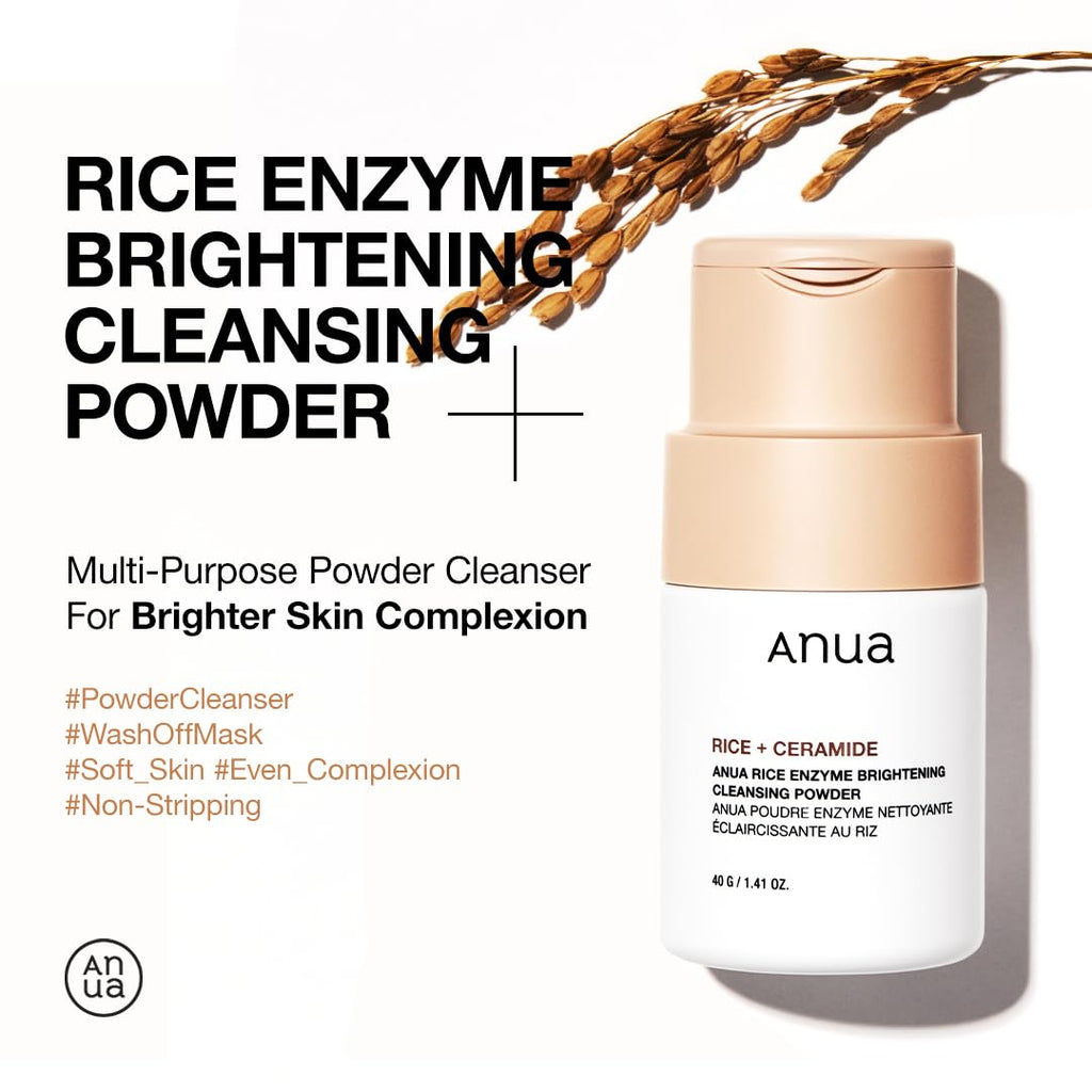 Rice Enzyme Brightening Cleansing Powder, Exfoliating Powder-To-Foam Cleanser, Smooth Texture & Clarity, Hydrating & Gentle Formula, Korean Skincare,1.41 Fl.Oz | Exfoliating Powder-To-Foam Cleanser, Smooth Texture & Clarity, Hydrating & Gentle Formula, Korean Skincare