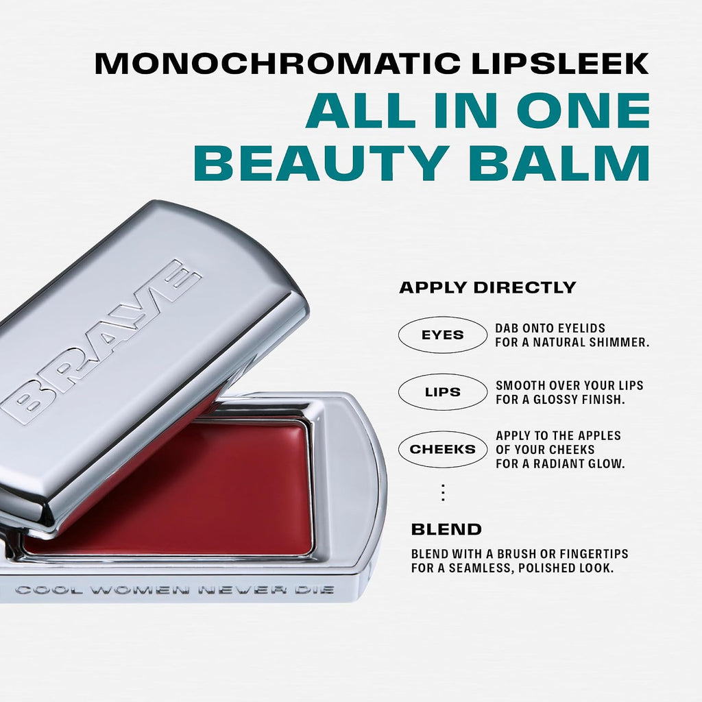 LIPSLEEK | Blush for Cheeks & Lips, Korean Makeup Blush, Cool Lip and Cheek Balm, Vegan Cream, Lightweight W/Blendable & Buildable Makeup, Natural Look 08 ROUGHLY 0.08Oz