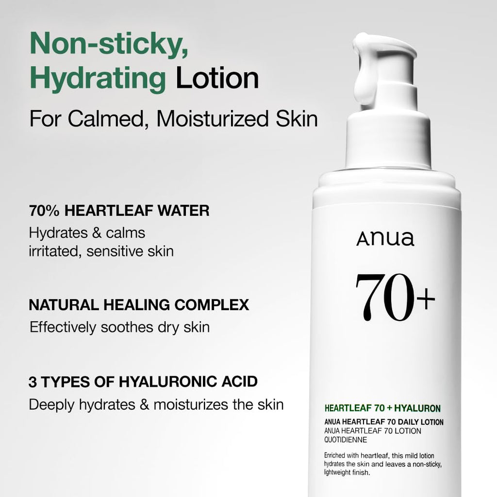 Heartleaf Daily Lotion, 6.76 Fl.Oz | Lightweight Face Moisturizer with Hyaluronic Acid, Gentle & Calming Face Cream for Soothing, Hydration, & Moisture Barrier