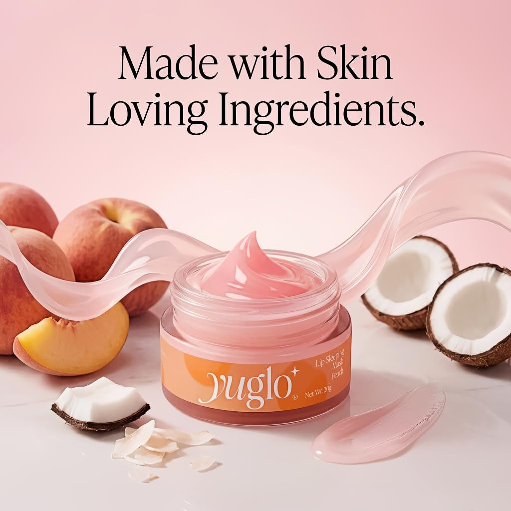 Lip Sleeping Mask | Peach Flavor | Hydrating & Soothing Lip Treatment for Dry, Chapped Lips | Plumps & Moisturizes | Overnight Lip Repair