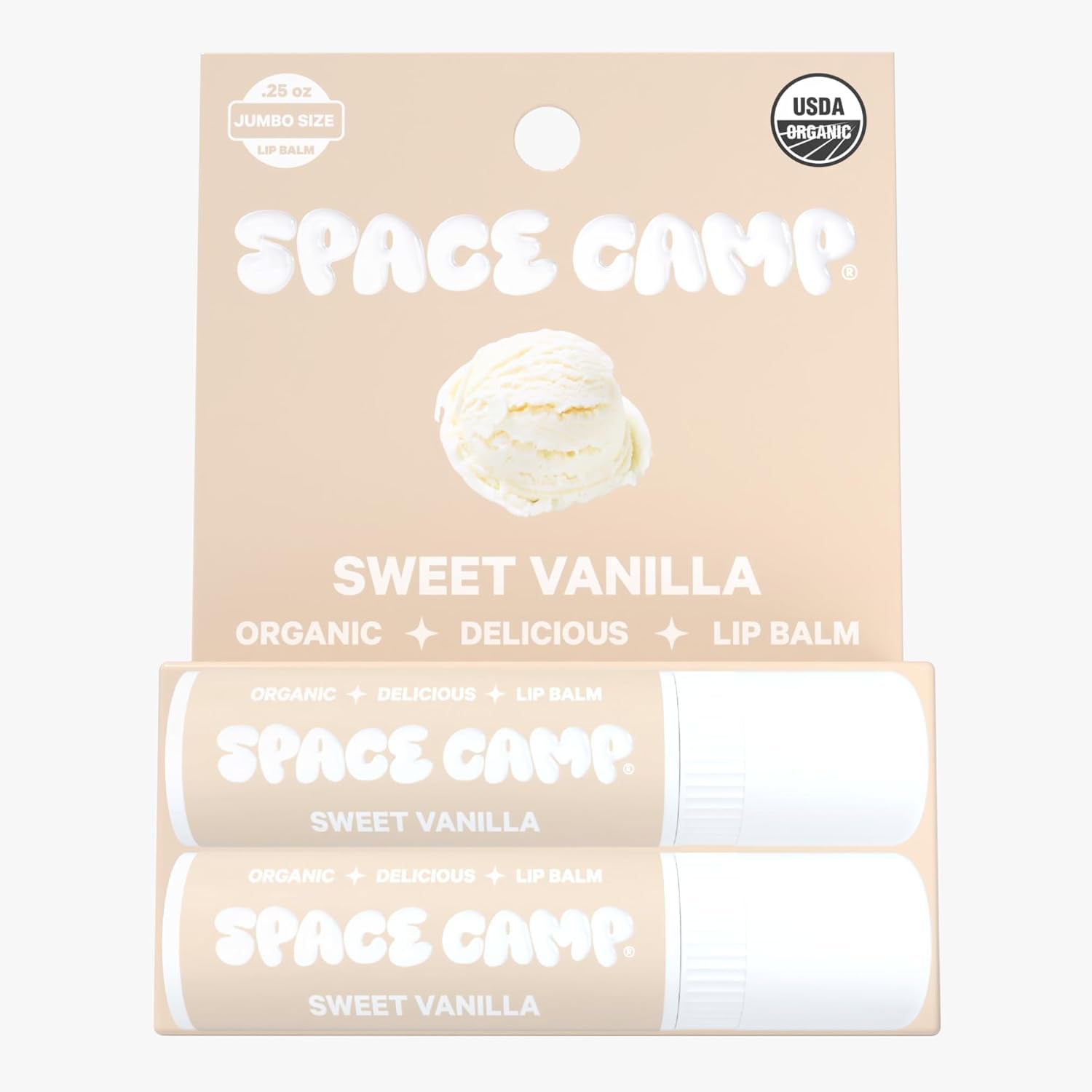 Wellness Jumbo Lip Balm - Sweet Vanilla Organic Flavored Balm (2 Pack)
