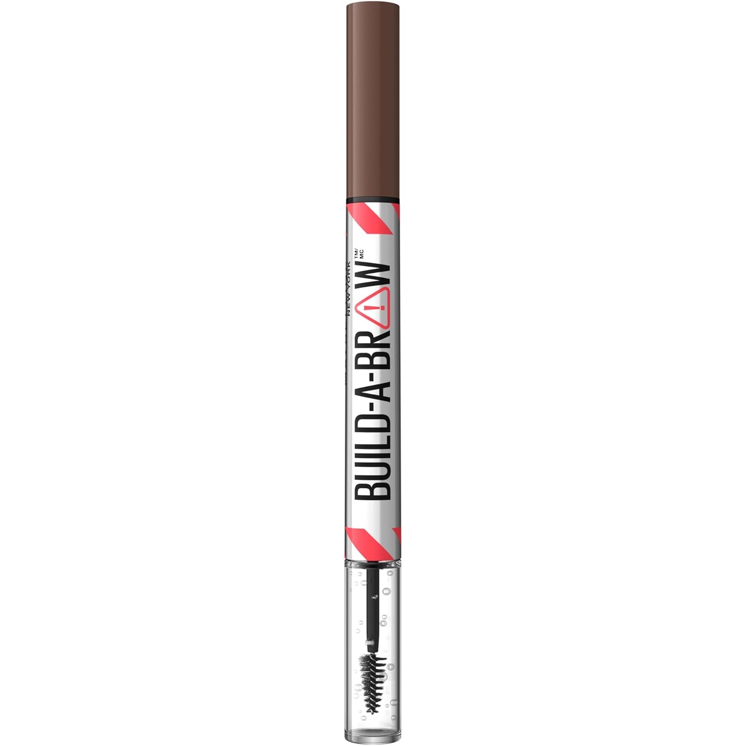 Maybelline Build-A-Brow 2-In-1 Brow Pen and Sealing Eyebrow Gel, Eyebrow Makeup for Real-Looking, Fuller Brows, Medium Brown, 1 Count