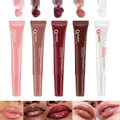 5Pcs Peptide Hydrating Lip Gloss Set,Lip Plumping Glossy Lip Balm,Instant Shine Natural Jelly Lip Gloss for Women