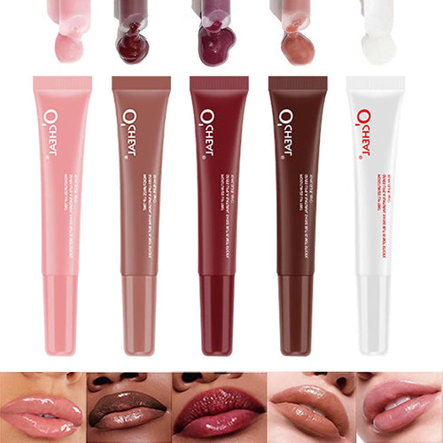 5Pcs Peptide Hydrating Lip Gloss Set,Lip Plumping Glossy Lip Balm,Instant Shine Natural Jelly Lip Gloss for Women