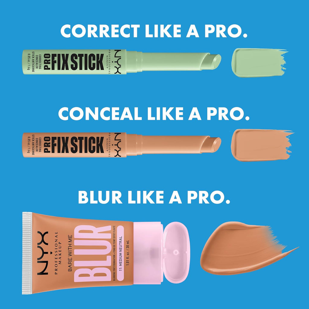 NYX PROFESSIONAL MAKEUP Pro Fix Stick Correcting Concealer, Buildable Medium Coverage Concealer Stick - Green