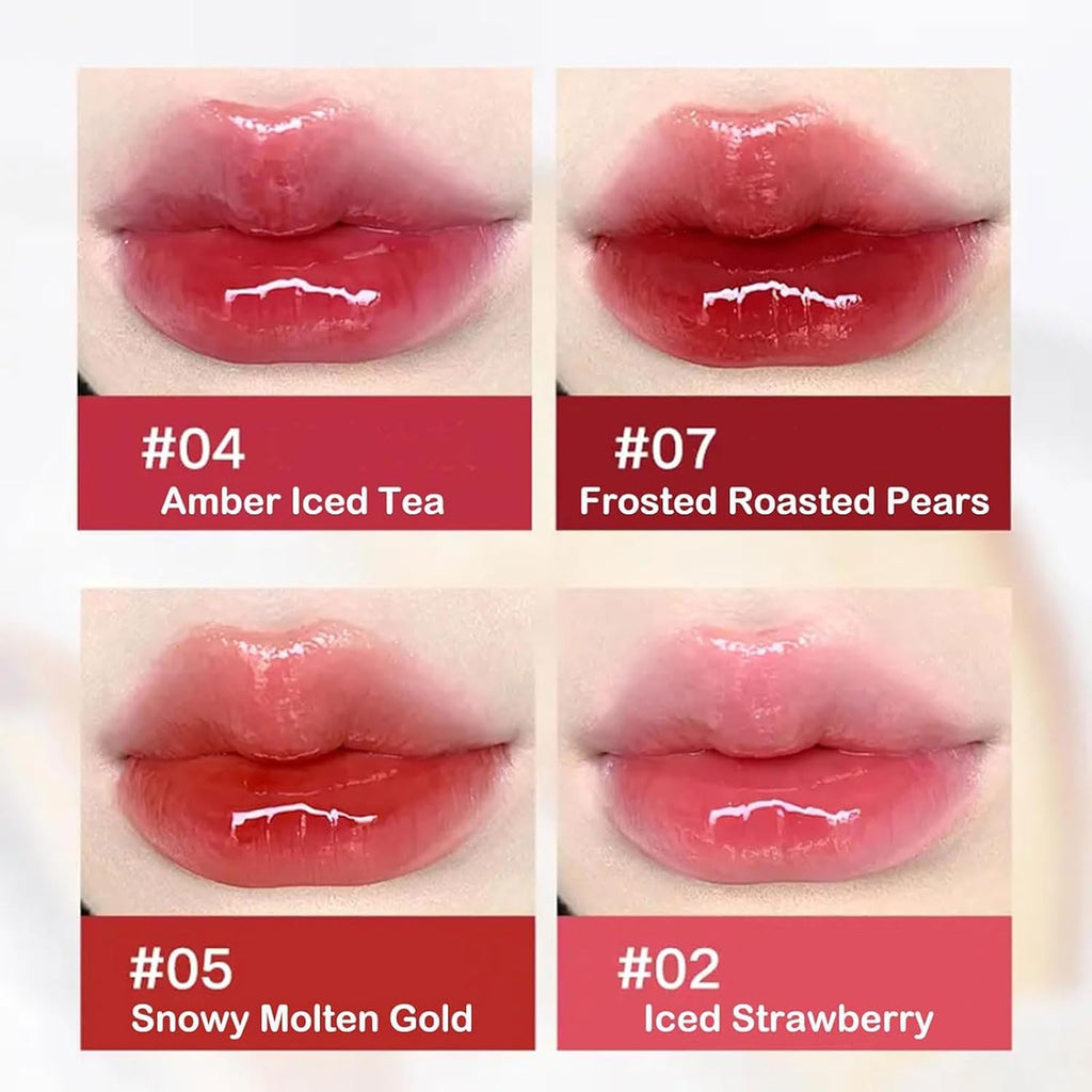 Ice Watery Lip Gloss, Ice Watery Lip Gloss, Ice Iron Icewatery Lipgloss, New Icewatery Lipgloss, Long Lasting Moisturizing Lip Oil Glosslip (05#Snowy Molten Gold)
