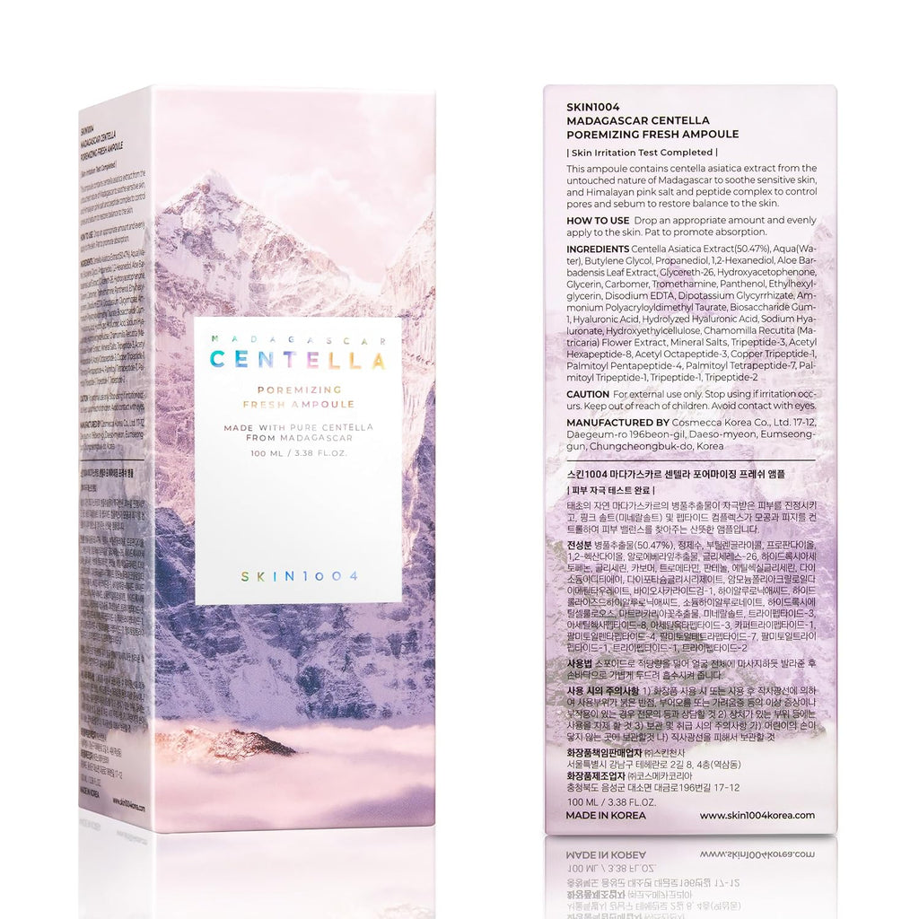 Madagascar Centella Poremizing Fresh Ampoule 3.38 Fl. Oz(100Ml) | Soothing Hydration | Oily Combination Skin