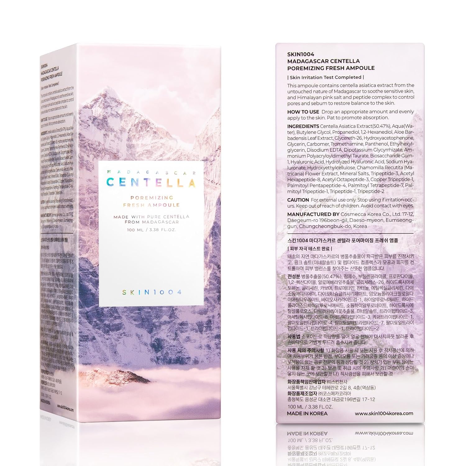 Madagascar Centella Poremizing Fresh Ampoule 3.38 Fl. Oz(100Ml) | Soothing Hydration | Oily Combination Skin