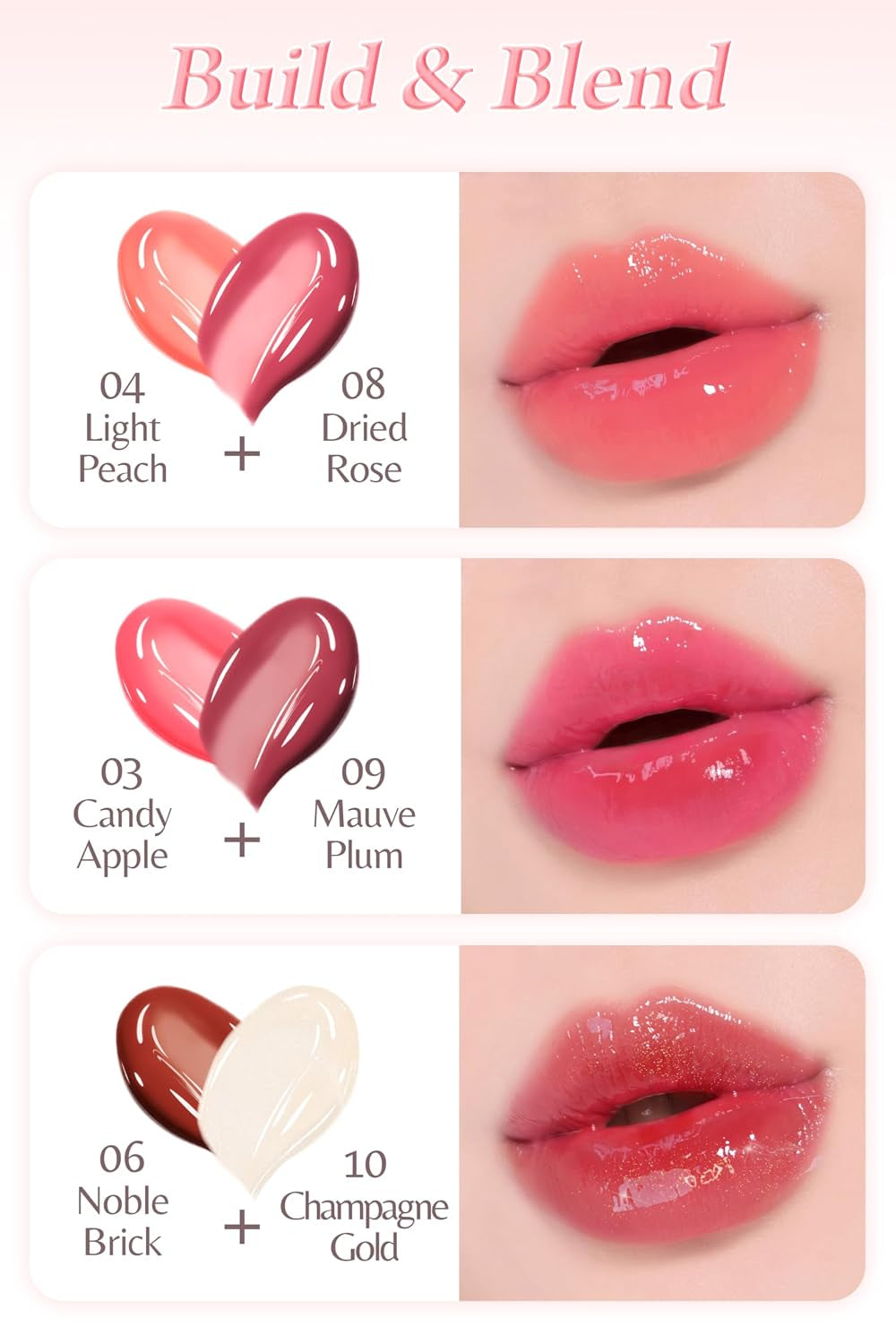 Veganize Collagen Lip Glass Balm - Hydrating Lip W/Hyaluronic Acid - Vegan Korean Lip Balm Moisturizing Lip Care – Lip Gloss Repair for Dry Cracked Lips 0.06 Oz (#8 Dried Rose)