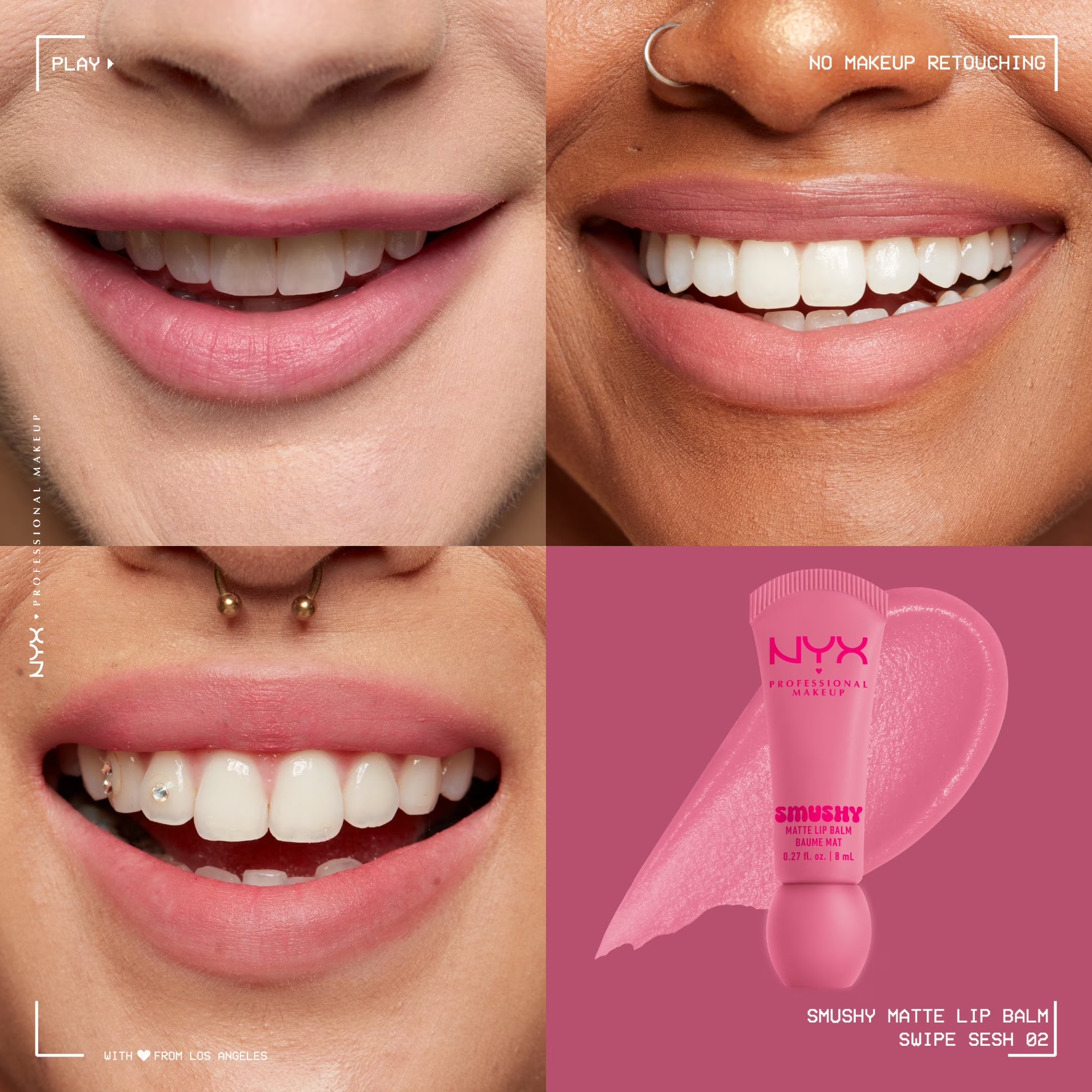 Smushy Matte Lip Balm, Swipe Sesh, Light Dusty Rose, 0.27 Fl Oz