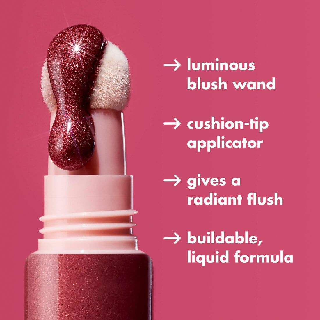 Halo Glow Blush Beauty Wand, Rosé You Slay | Liquid Blush Wand for Radiant, Flushed Cheeks, Infused with Squalane, Vegan & Cruelty-Free