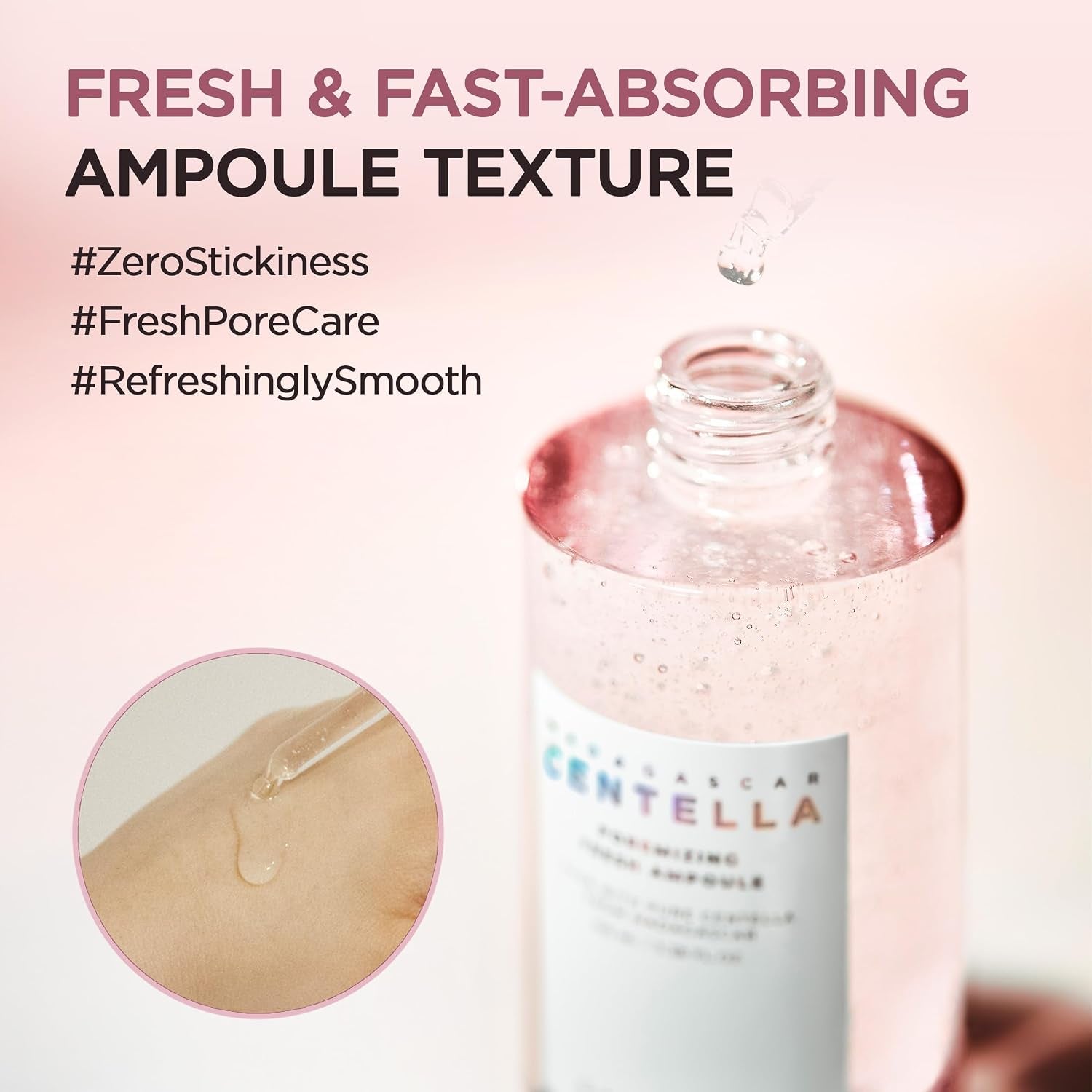 Madagascar Centella Poremizing Fresh Ampoule 3.38 Fl. Oz(100Ml) | Soothing Hydration | Oily Combination Skin