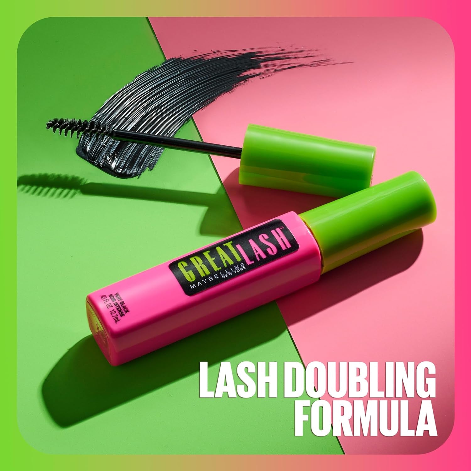 Maybelline Great Lash BIG Washable Mascara, Volumizing, Thickening, Lengthening Mascara, Brownish Black, 2 Count