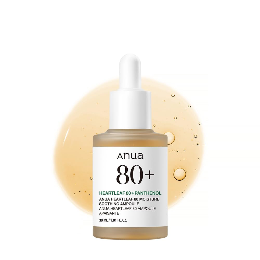 Heartleaf 80 Soothing Ampoule, 1.01 Fl.Oz | Hydrating Facial Serum for Glass Skin, Hyaluronic Acid, Panthenol, Lightweight, Non-Greasy Formula, Korean Skincare