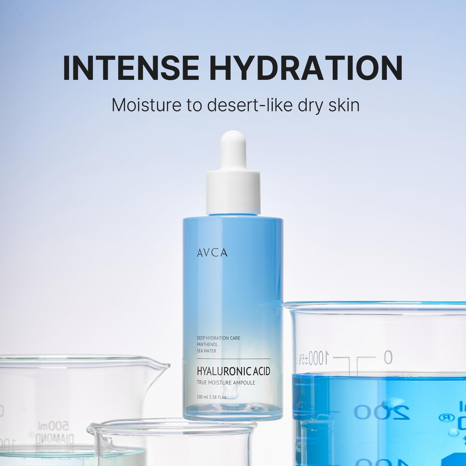 Moisture Hyaluronic Acid Serum 100Ml (3.38 Fl Oz) – Deep Hydrating Face Serum for Dry Skin with 8-Type HA, Panthenol & Deep Sea Water for Lightweight, Non-Sticky Moisture