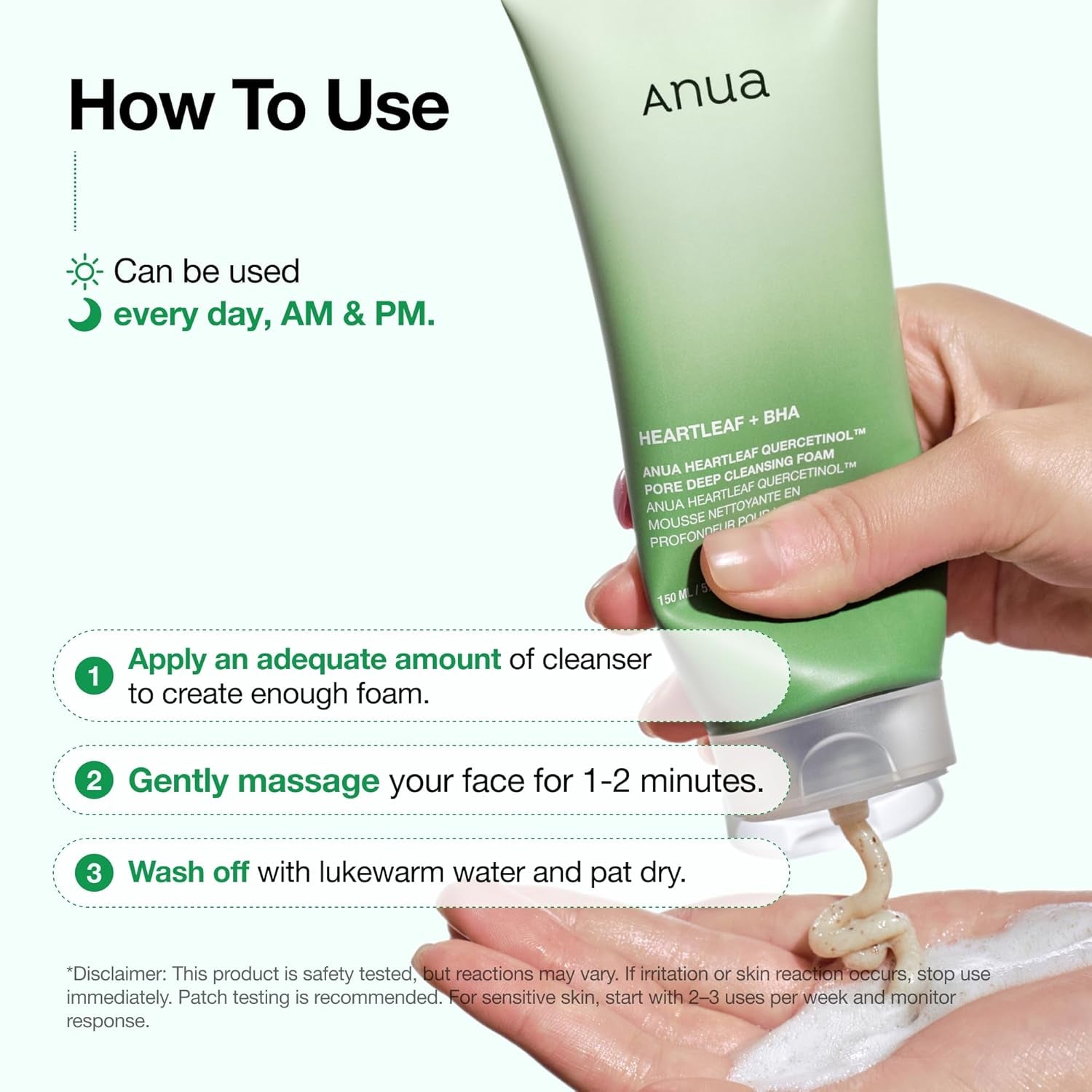 Heartleaf Quercetinol Pore Deep Cleansing Foam, 5.07 Fl.Oz | Face Wash for Pore Refining Cleanser, Hydrating Daily Cleanser for Double Cleansing, Gentle Foaming with BHA, Korean Skincare