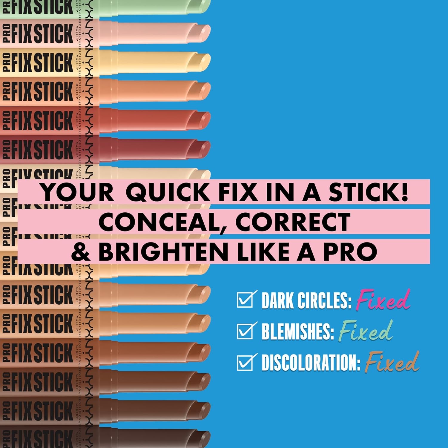 NYX PROFESSIONAL MAKEUP Pro Fix Stick Correcting Concealer, Buildable Medium Coverage Concealer Stick - Green