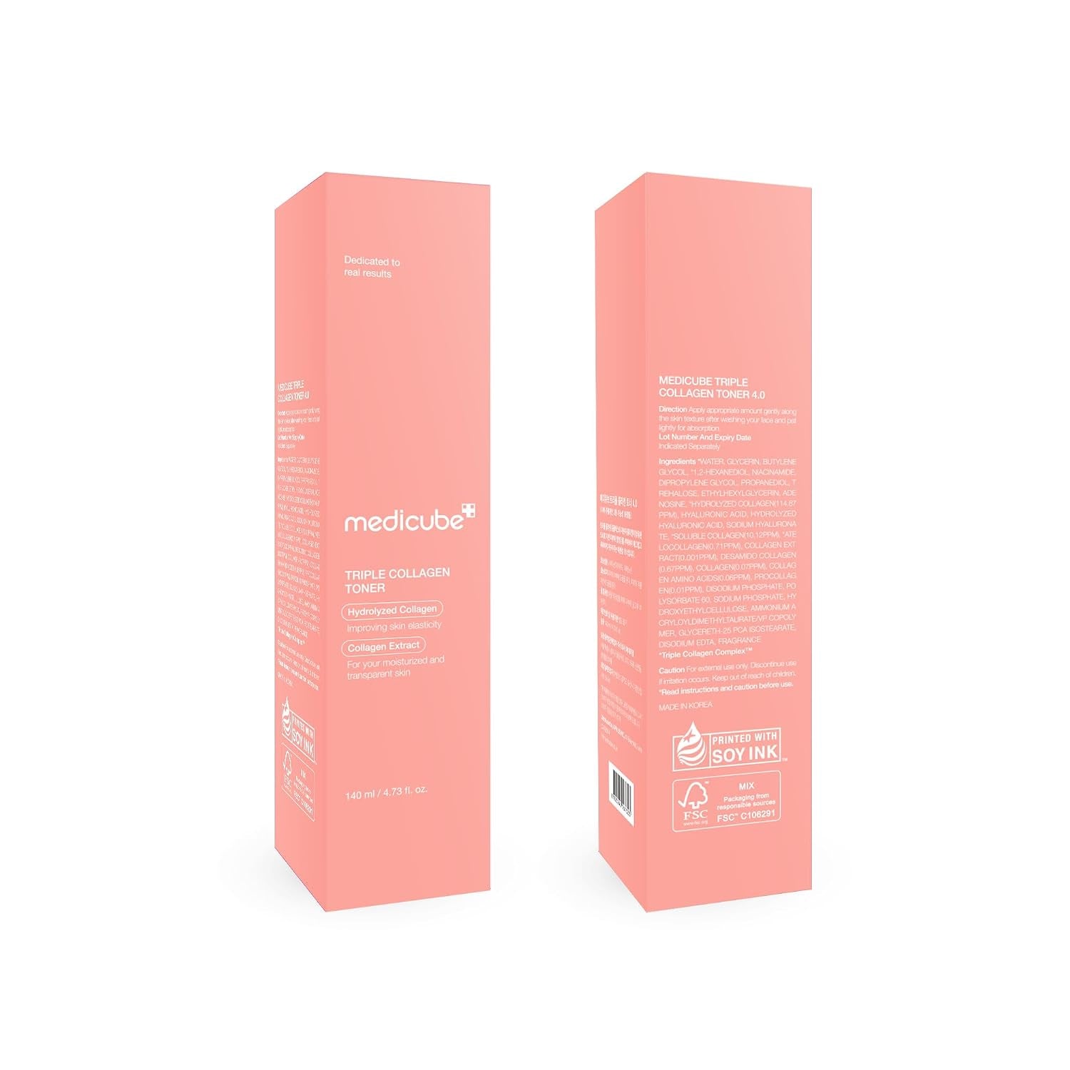 Triple Collagen Toner - Hydrolyzed, Atelo, & Soluble Collagen for Deep Hydration & Plump Skin - Fast-Absorbing Formula for All-Day Suppleness, Korean Skincare (4.73 Fl.Oz.)