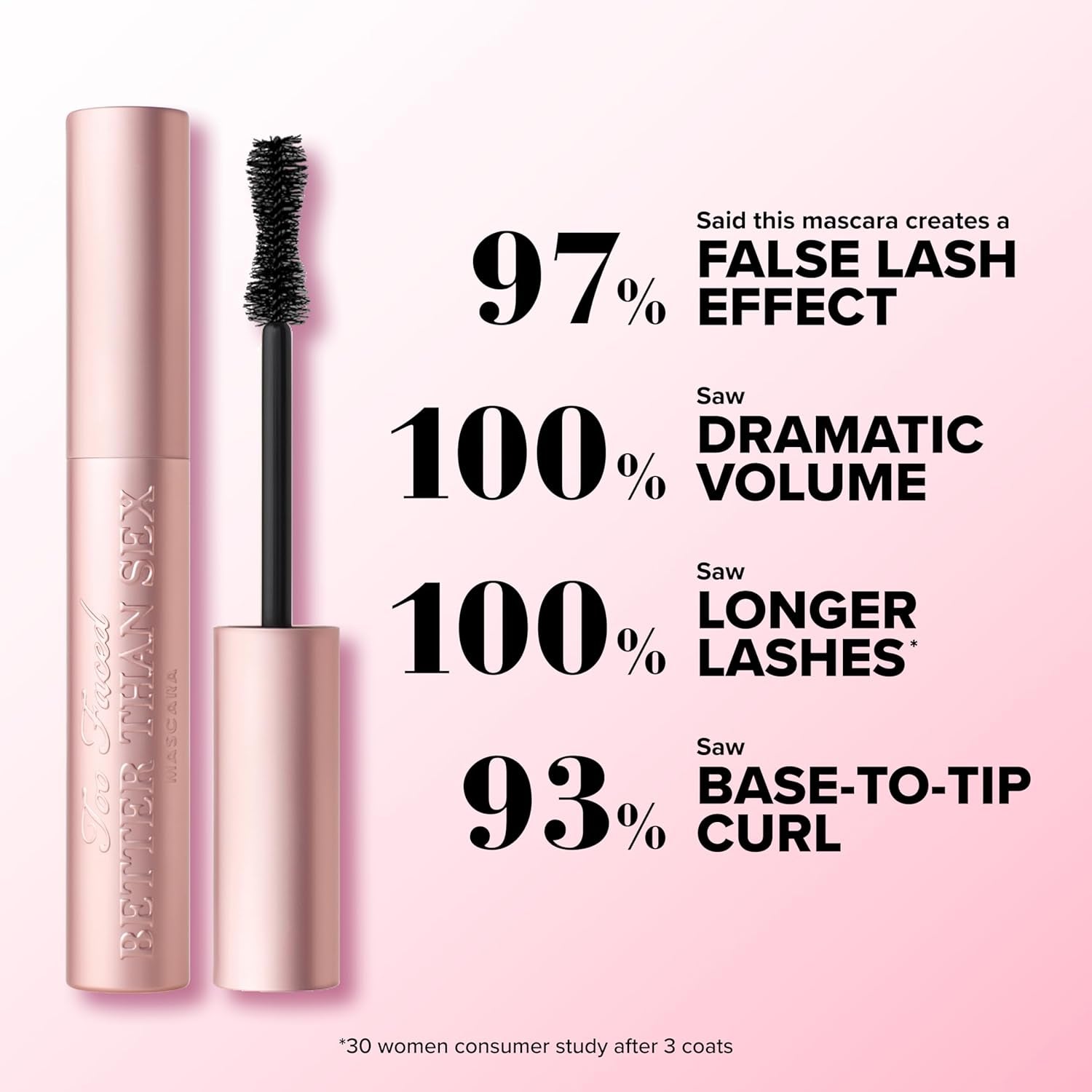 Too Faced Better than Sex Volumizing Mascara | Dramatic Volume + Length | Cruelty Free